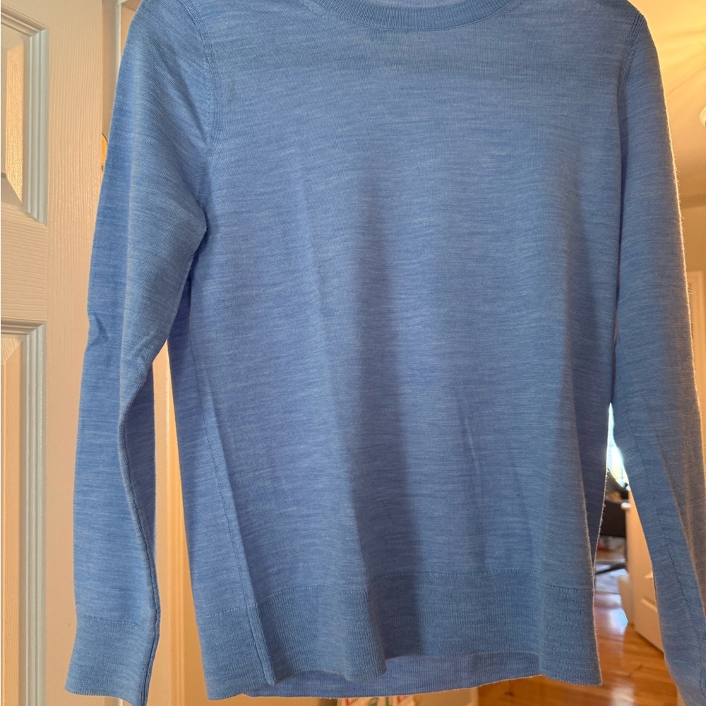 Banana Republic Women's Light Blue Crewneck Sweater in Extra Fine Merino Wool